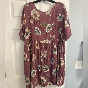 Purple Dress with Floral Print